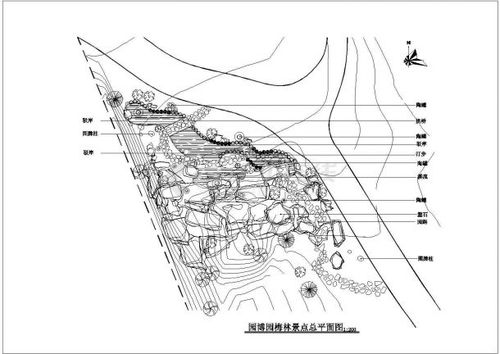 深圳国际园林花卉博览园梅林景点施工图包括总平面,索引,植物种植